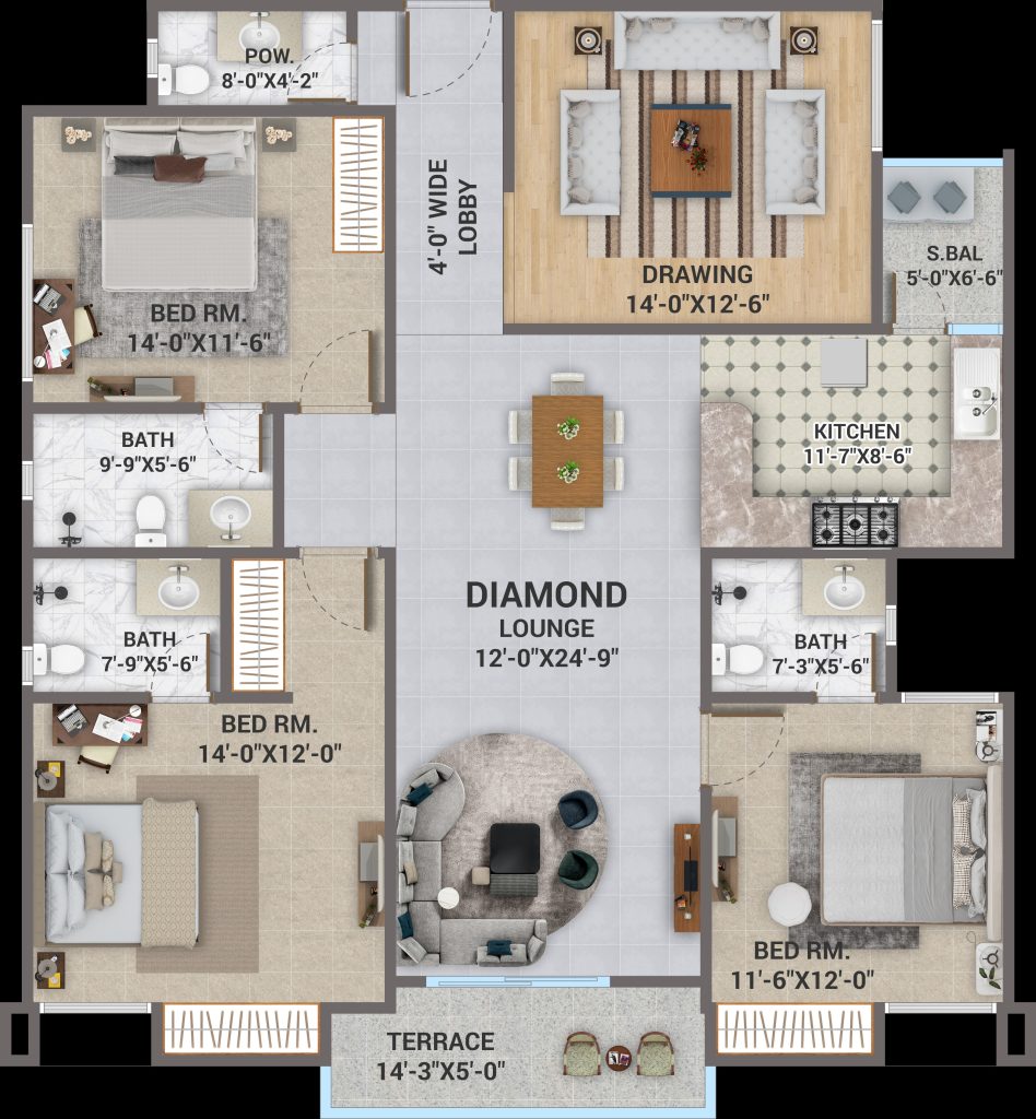 Diamond 3 Bed